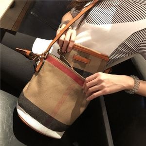 Canvas bucket crossbody bag